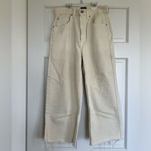 BDG Ivory High-Rise Baggy Cropped Jeans
